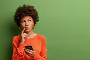 Lady thinks something over