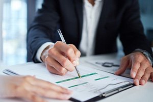 People go over paperwork