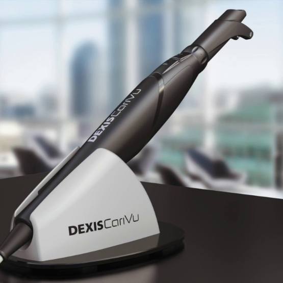Pen like dental scanner in a dock